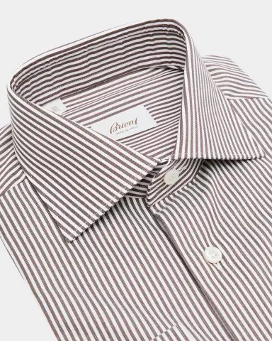 Brioni Men's Cotton Bengal Stripe Dress Shirt | Thumbnail 2 Brioni Men's Cotton Bengal Stripe Dress Shirt | Thumbnail 2