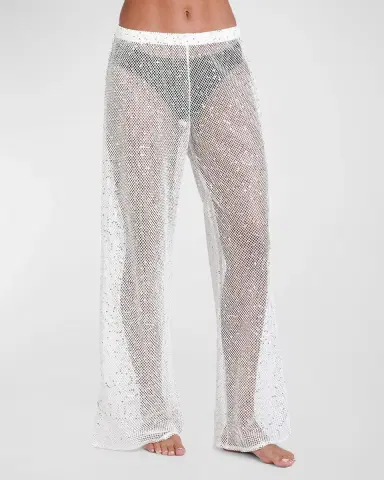 Sunshine 79 Shine Sequined Crochet Beach Pants | Thumbnail 2 Sunshine 79 Shine Sequined Crochet Beach Pants | Thumbnail 2