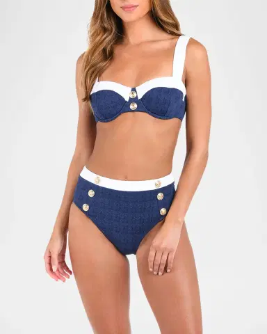 L'AGENCE Alexandria Colorblock Chic Bikini Top | Thumbnail 4 L'AGENCE Alexandria Colorblock Chic Bikini Top | Thumbnail 4