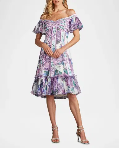 Tadashi Shoji Off-Shoulder Empire Flounce Dress | Thumbnail 4 Tadashi Shoji Off-Shoulder Empire Flounce Dress | Thumbnail 4