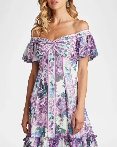 Tadashi Shoji Off-Shoulder Empire Flounce Dress | Thumbnail 5 Tadashi Shoji Off-Shoulder Empire Flounce Dress | Thumbnail 5