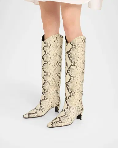 Staud Western Wally Snake-Embossed Leather Knee-High Boots | Thumbnail 2 Staud Western Wally Snake-Embossed Leather Knee-High Boots | Thumbnail 2
