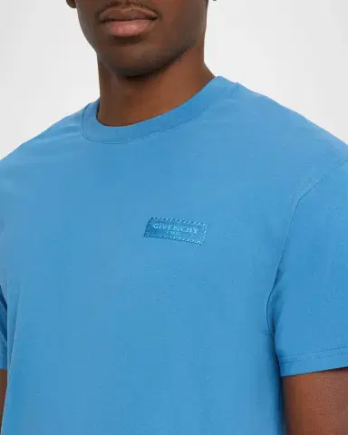 Givenchy Men's Tonal Grosgrain Label Crewneck T-Shirt | Thumbnail 4 Givenchy Men's Tonal Grosgrain Label Crewneck T-Shirt | Thumbnail 4