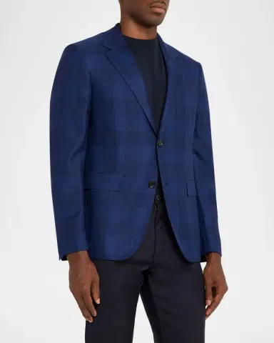 ZEGNA Men's 15milmil15 Wool Plaid Single-Breasted Sport Coat | Thumbnail 4 ZEGNA Men's 15milmil15 Wool Plaid Single-Breasted Sport Coat | Thumbnail 4