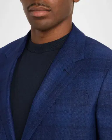 ZEGNA Men's 15milmil15 Wool Plaid Single-Breasted Sport Coat | Thumbnail 5 ZEGNA Men's 15milmil15 Wool Plaid Single-Breasted Sport Coat | Thumbnail 5