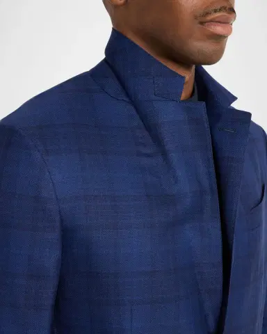 ZEGNA Men's 15milmil15 Wool Plaid Single-Breasted Sport Coat | Thumbnail 7 ZEGNA Men's 15milmil15 Wool Plaid Single-Breasted Sport Coat | Thumbnail 7
