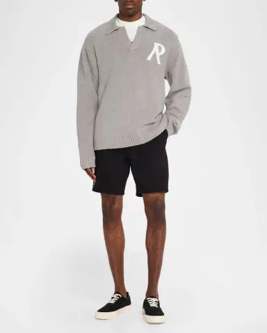REPRESENT Men 's Knitted Boucle Polo Sweater | Thumbnail 2 REPRESENT Men 's Knitted Boucle Polo Sweater | Thumbnail 2
