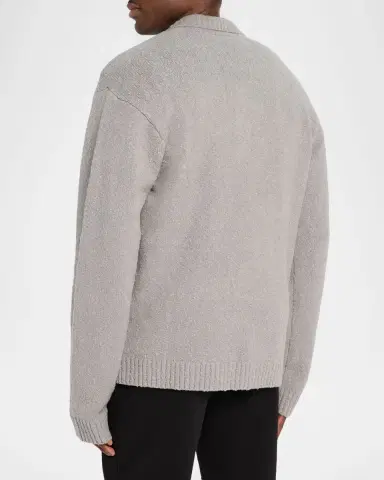 REPRESENT Men 's Knitted Boucle Polo Sweater | Thumbnail 3 REPRESENT Men 's Knitted Boucle Polo Sweater | Thumbnail 3