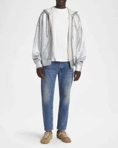 Golden Goose Men's Metallic Textured Full-Zip Hoodie | Thumbnail 2 Golden Goose Men's Metallic Textured Full-Zip Hoodie | Thumbnail 2