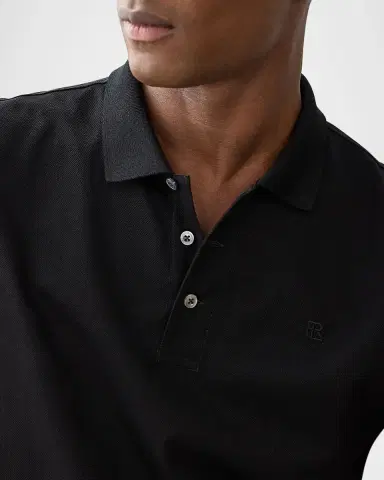 Ralph Lauren Purple Label Men's Embroidered-RL Cotton Piqué Polo Shirt | Thumbnail 5 Ralph Lauren Purple Label Men's Embroidered-RL Cotton Piqué Polo Shirt | Thumbnail 5