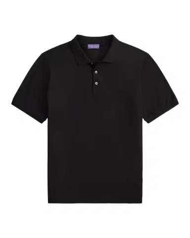 Ralph Lauren Purple Label Men's Embroidered-RL Cotton Piqué Polo Shirt | Thumbnail 1 Ralph Lauren Purple Label Men's Embroidered-RL Cotton Piqué Polo Shirt | Thumbnail 1