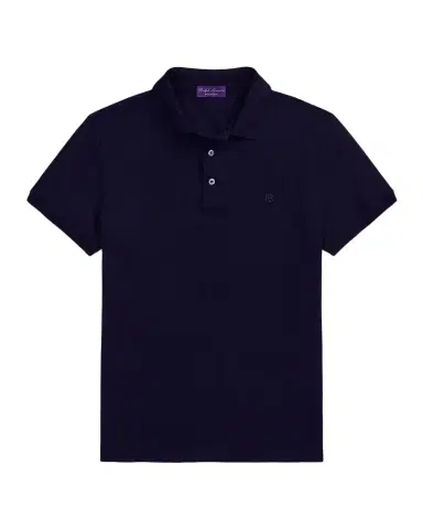 Ralph Lauren Purple Label Men's Embroidered-RL Cotton Piqué Polo Shirt | Thumbnail 1 Ralph Lauren Purple Label Men's Embroidered-RL Cotton Piqué Polo Shirt | Thumbnail 1