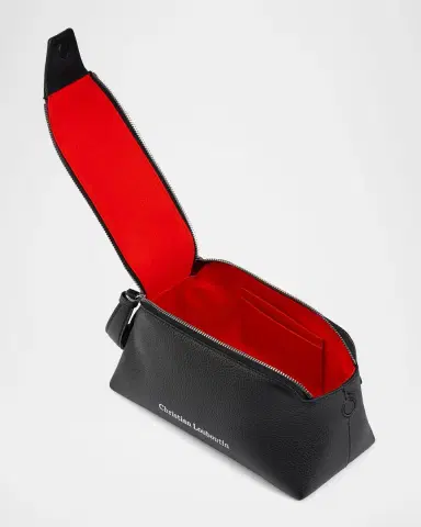Christian Louboutin Men's Nostalgic Zip Pouch in Grained Leather | Thumbnail 2 Christian Louboutin Men's Nostalgic Zip Pouch in Grained Leather | Thumbnail 2