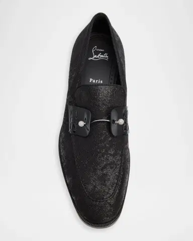 Christian Louboutin Men's Chambelimoc Collar Pin Jacquard Loafers | Thumbnail 6 Christian Louboutin Men's Chambelimoc Collar Pin Jacquard Loafers | Thumbnail 6