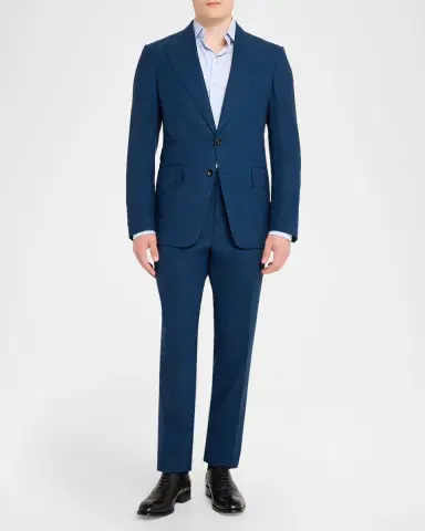 Tom Ford Men's Shelton Wool Sharkskin Two-Piece Suit | Thumbnail 2 Tom Ford Men's Shelton Wool Sharkskin Two-Piece Suit | Thumbnail 2
