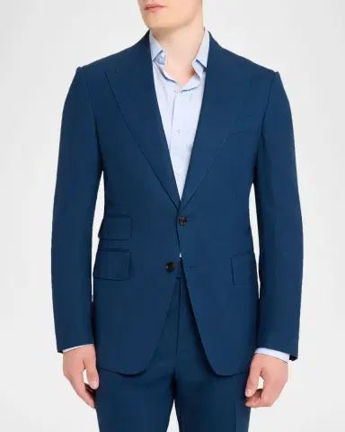 Tom Ford Men's Shelton Wool Sharkskin Two-Piece Suit | Thumbnail 4 Tom Ford Men's Shelton Wool Sharkskin Two-Piece Suit | Thumbnail 4