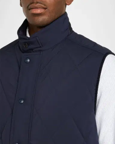 Ralph Lauren Purple Label Men's Nylon Quilted Corduroy-Collar Vest | Thumbnail 5 Ralph Lauren Purple Label Men's Nylon Quilted Corduroy-Collar Vest | Thumbnail 5