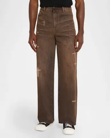 RTA Men's Cross Graphic Wide-Leg Jeans | Thumbnail 4 RTA Men's Cross Graphic Wide-Leg Jeans | Thumbnail 4