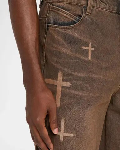 RTA Men's Cross Graphic Wide-Leg Jeans | Thumbnail 5 RTA Men's Cross Graphic Wide-Leg Jeans | Thumbnail 5