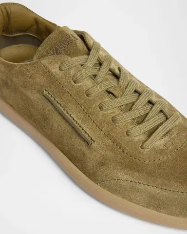 Zegna Men's 232 Suede Low-Top Sneakers | Thumbnail 3 Zegna Men's 232 Suede Low-Top Sneakers | Thumbnail 3