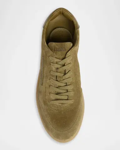 Zegna Men's 232 Suede Low-Top Sneakers | Thumbnail 4 Zegna Men's 232 Suede Low-Top Sneakers | Thumbnail 4