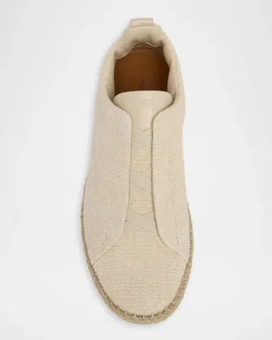 Zegna Men's Woven Triple Stitch Sneakers | Thumbnail 4 Zegna Men's Woven Triple Stitch Sneakers | Thumbnail 4