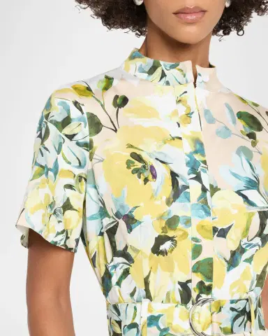 Rickie Freeman for Teri Jon Belted Floral-Print Cotton Midi Shirtdress | Thumbnail 5 Rickie Freeman for Teri Jon Belted Floral-Print Cotton Midi Shirtdress | Thumbnail 5