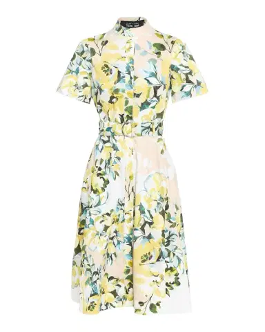 Rickie Freeman for Teri Jon Belted Floral-Print Cotton Midi Shirtdress | Thumbnail 1 Rickie Freeman for Teri Jon Belted Floral-Print Cotton Midi Shirtdress | Thumbnail 1