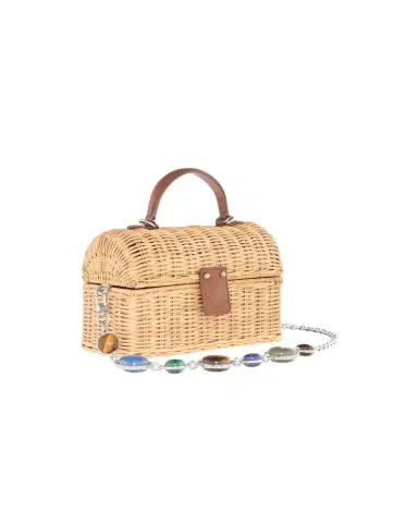 Judith Leiber Couture Isla Rattan Basket Top-Handle Bag | Thumbnail 1 Judith Leiber Couture Isla Rattan Basket Top-Handle Bag | Thumbnail 1