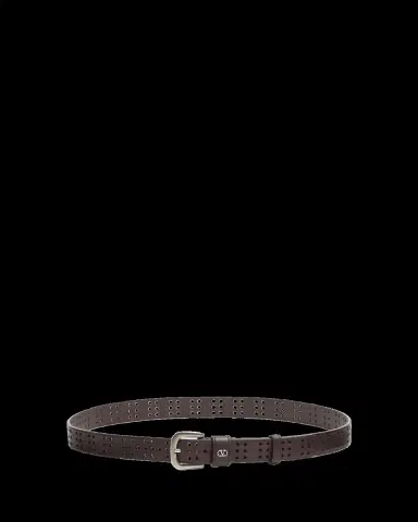 Valentino Garavani Men's Mini VLogo Signature Belt in Perforated Leather | Thumbnail 2 Valentino Garavani Men's Mini VLogo Signature Belt in Perforated Leather | Thumbnail 2