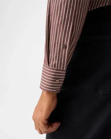 Eton Men's Slim Fit Stripe Cotton and Silk Dress Shirt | Thumbnail 8 Eton Men's Slim Fit Stripe Cotton and Silk Dress Shirt | Thumbnail 8