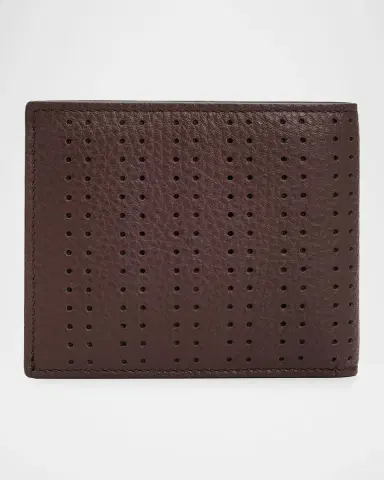 Valentino Garavani Men's Perforated Leather Billfold Wallet | Thumbnail 4 Valentino Garavani Men's Perforated Leather Billfold Wallet | Thumbnail 4
