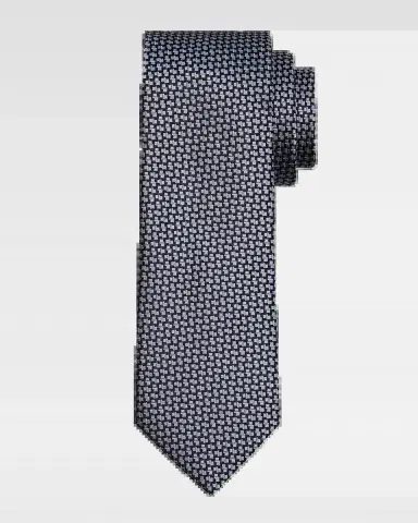 Canali Men's Tonal Geometric Jacquard Silk Tie | Thumbnail 2 Canali Men's Tonal Geometric Jacquard Silk Tie | Thumbnail 2