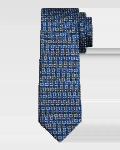 Canali Men's Stacked Geometric Jacquard Silk Tie | Thumbnail 2 Canali Men's Stacked Geometric Jacquard Silk Tie | Thumbnail 2
