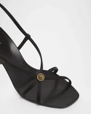 Versace 80mm Medusa Satin Strappy Sandals | Thumbnail 2 Versace 80mm Medusa Satin Strappy Sandals | Thumbnail 2