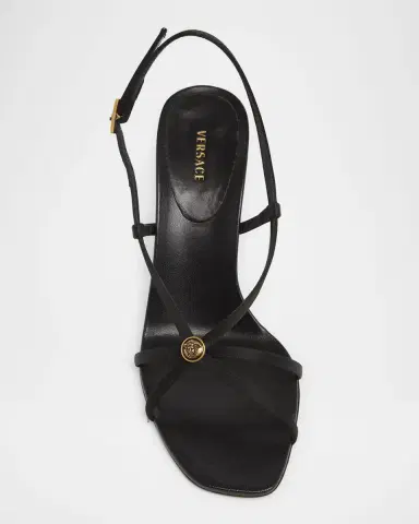Versace 80mm Medusa Satin Strappy Sandals | Thumbnail 3 Versace 80mm Medusa Satin Strappy Sandals | Thumbnail 3
