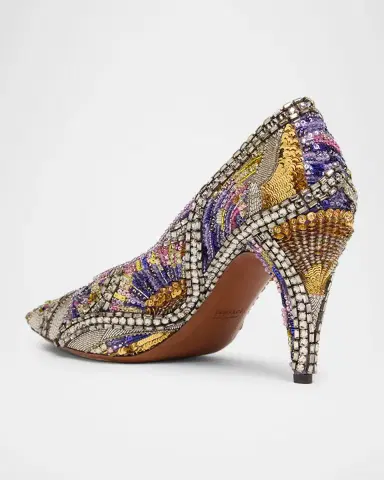 Versace 90mm Embellished Satin Pumps | Thumbnail 3 Versace 90mm Embellished Satin Pumps | Thumbnail 3