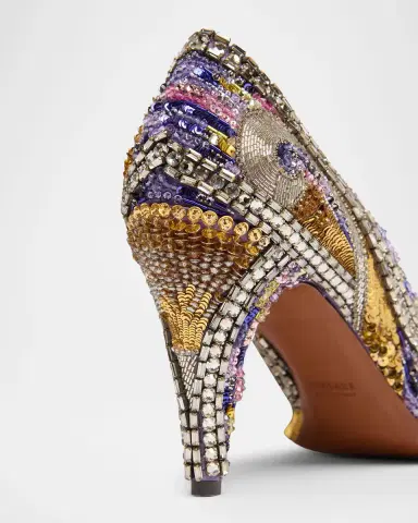 Versace 90mm Embellished Satin Pumps | Thumbnail 4 Versace 90mm Embellished Satin Pumps | Thumbnail 4