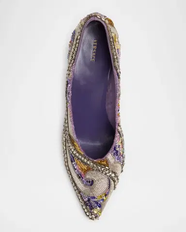 Versace 90mm Embellished Satin Pumps | Thumbnail 5 Versace 90mm Embellished Satin Pumps | Thumbnail 5