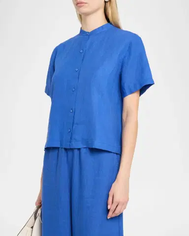 Eileen Fisher Button-Down Organic Linen Shirt | Thumbnail 4 Eileen Fisher Button-Down Organic Linen Shirt | Thumbnail 4