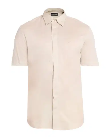 Emporio Armani Men's Cotton Tonal Texture Short-Sleeve Shirt | Thumbnail 1 Emporio Armani Men's Cotton Tonal Texture Short-Sleeve Shirt | Thumbnail 1