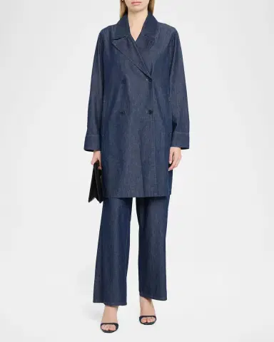 Eileen Fisher Organic Cotton Denim Trench Coat | Thumbnail 2 Eileen Fisher Organic Cotton Denim Trench Coat | Thumbnail 2