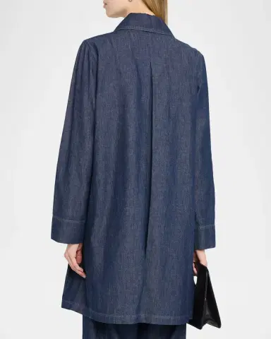 Eileen Fisher Organic Cotton Denim Trench Coat | Thumbnail 3 Eileen Fisher Organic Cotton Denim Trench Coat | Thumbnail 3