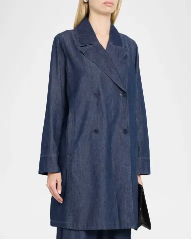 Eileen Fisher Organic Cotton Denim Trench Coat | Thumbnail 4 Eileen Fisher Organic Cotton Denim Trench Coat | Thumbnail 4