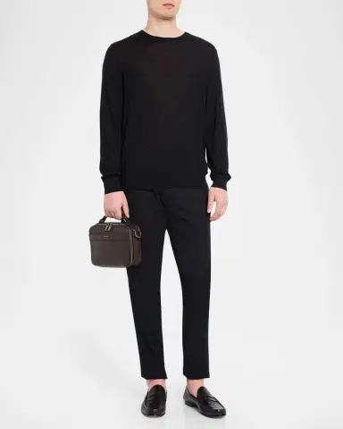 Ferragamo Men's Monogram Embossed Leather Shoulder Bag | Thumbnail 4 Ferragamo Men's Monogram Embossed Leather Shoulder Bag | Thumbnail 4