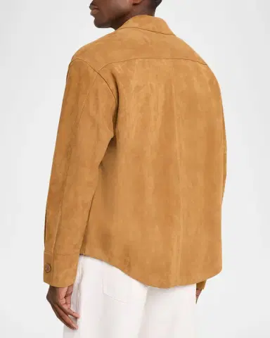 Ami Paris Men's Leather Button-Down Overshirt | Thumbnail 2 Ami Paris Men's Leather Button-Down Overshirt | Thumbnail 2