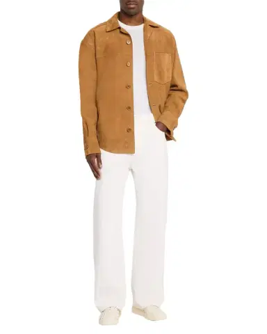 Ami Paris Men's Leather Button-Down Overshirt | Thumbnail 1 Ami Paris Men's Leather Button-Down Overshirt | Thumbnail 1