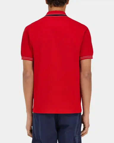 Ferragamo Men's Cotton Pique Tipped Polo Shirt | Thumbnail 2 Ferragamo Men's Cotton Pique Tipped Polo Shirt | Thumbnail 2
