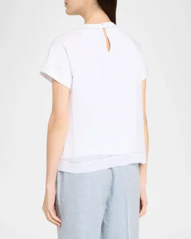 Peserico Crewneck Raglan-Sleeve Linen Shirt | Thumbnail 3 Peserico Crewneck Raglan-Sleeve Linen Shirt | Thumbnail 3