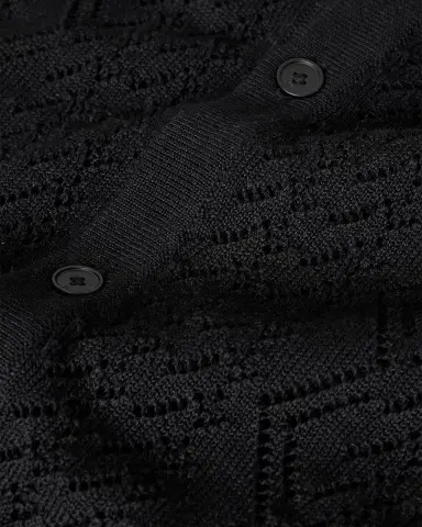 JOHN VARVATOS Men's Emil Pointelle Knit Short-Sleeve Sweater | Thumbnail 6 JOHN VARVATOS Men's Emil Pointelle Knit Short-Sleeve Sweater | Thumbnail 6